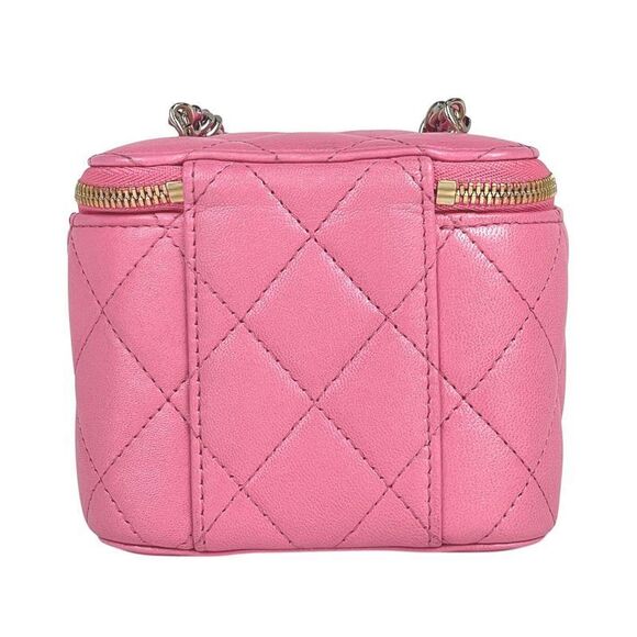 Chanel Coco Mark Chain Shoulder Bag Matelasse Small Vanity Shoulder Bag Leather - Picture 3 of 11